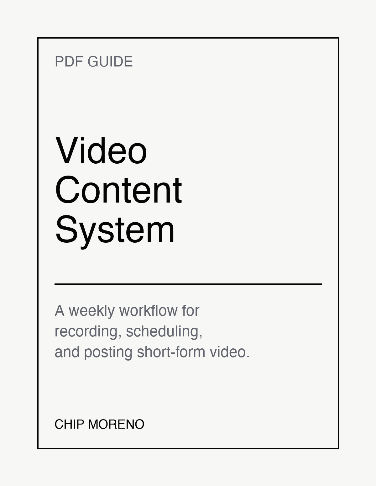 Cover image for the Video Content System PDF guide